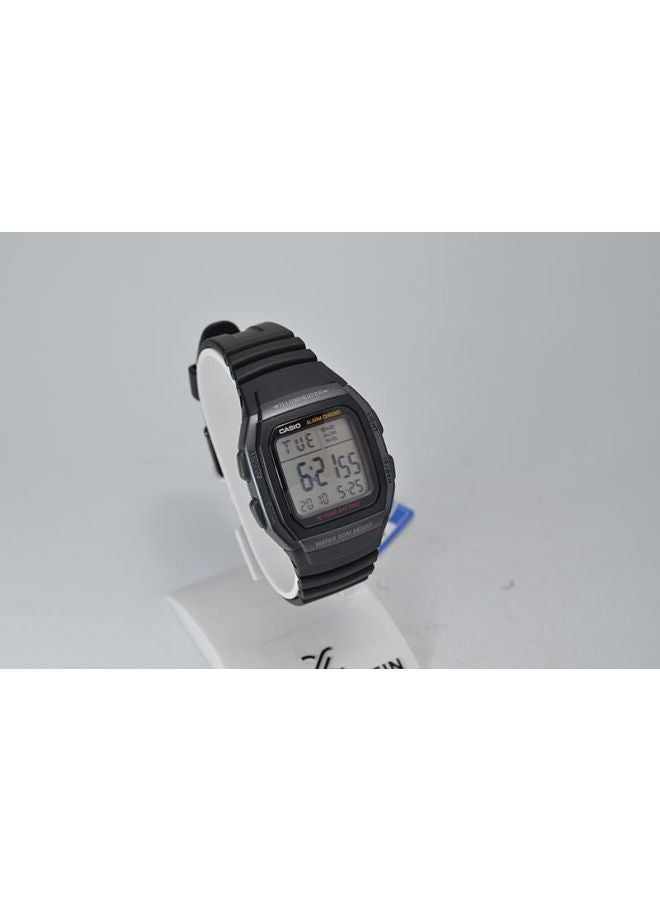 CASIO Boys Resin Digital Quartz Watch W-96H-1BVDF - 36 mm - Black - Image 5