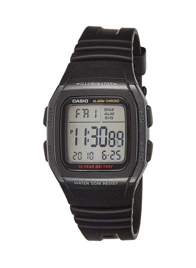 CASIO Boys Resin Digital Quartz Watch W-96H-1BVDF - 36 mm - Black - Image 1