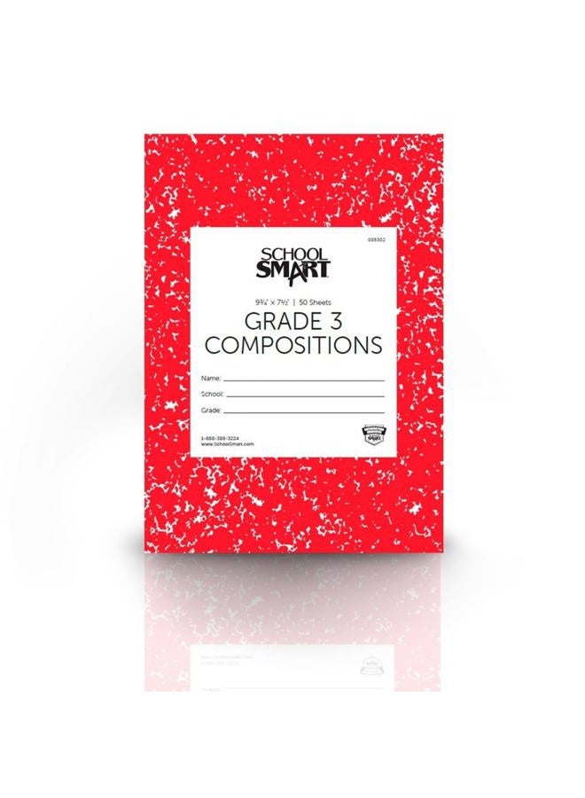 School Smart Skip-A-Line Composition Books - Grade 3, 50 sheets, Red - Image 5