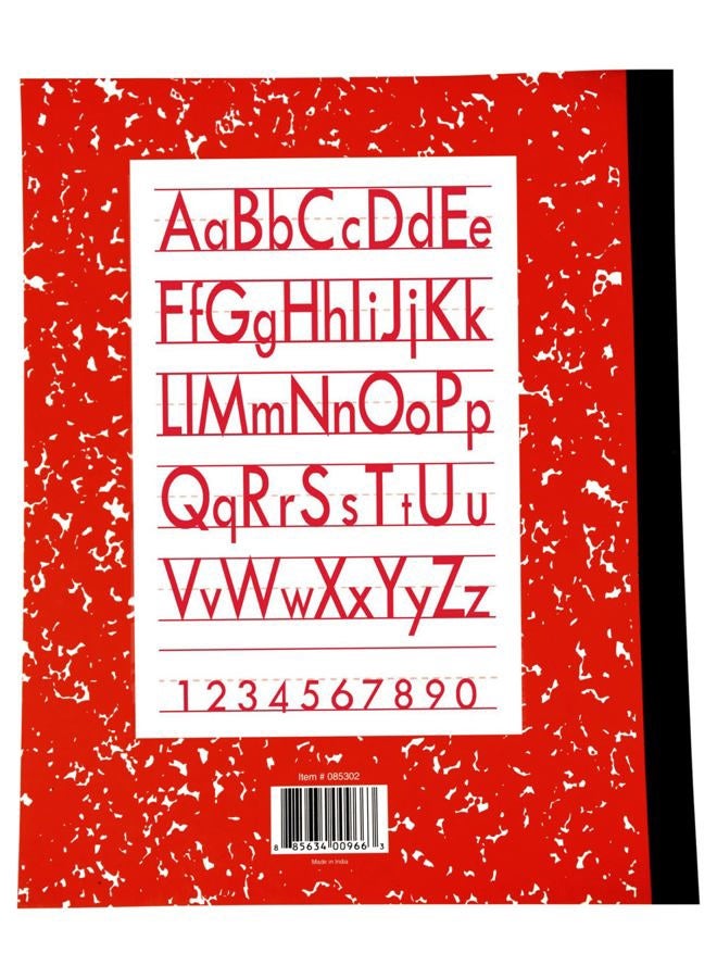 School Smart Skip-A-Line Composition Books - Grade 3, 50 sheets, Red - Image 2