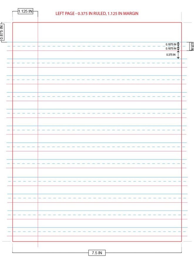 School Smart Skip-A-Line Composition Books - Grade 3, 50 sheets, Red - Image 3