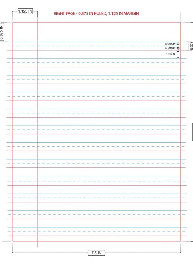 School Smart Skip-A-Line Composition Books - Grade 3, 50 sheets, Red - Image 4