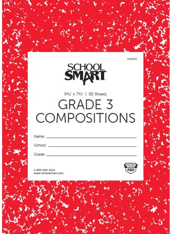 School Smart Skip-A-Line Composition Books - Grade 3, 50 sheets, Red - Image 1