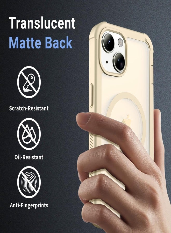 jaroco Magnetic for iPhone 14 Case, [Compatible with MagSafe][Military Grade Drop Protection][Heavy Duty Protection][Non-Slip][Shockproof] 2-Layer Durable Bumper Phone Case 6.1''-Antique White - Image 5