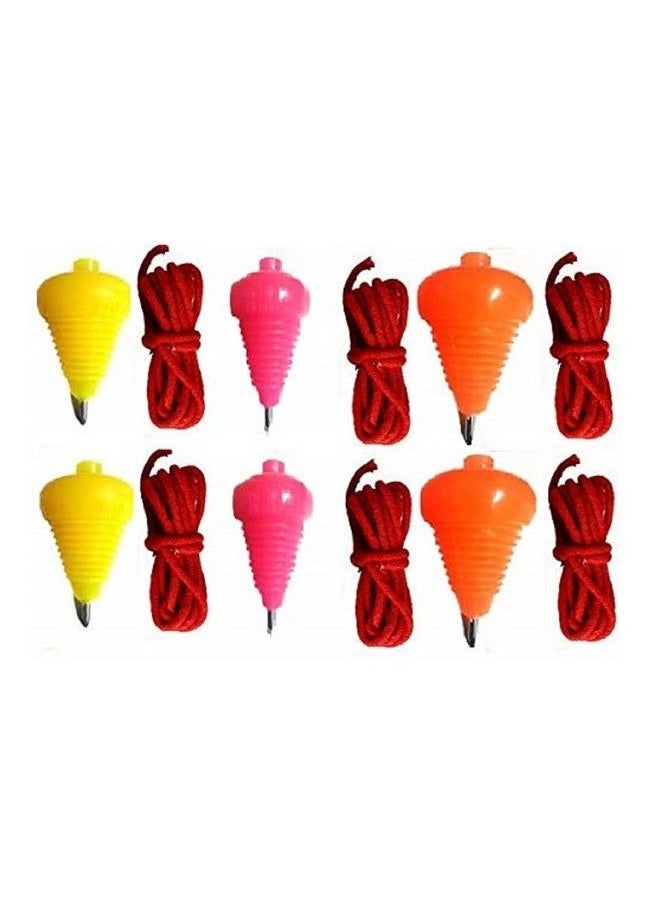 Amit Marketing - Plastic Spinning Lattu With Thread I Bhawra I Latto I Bambaram I Traditional Indian Game I Outdoor Games I Fun & Therapeutic I Toys For Kids & Adultsmulticolor (Pack Of 6) - Image 1