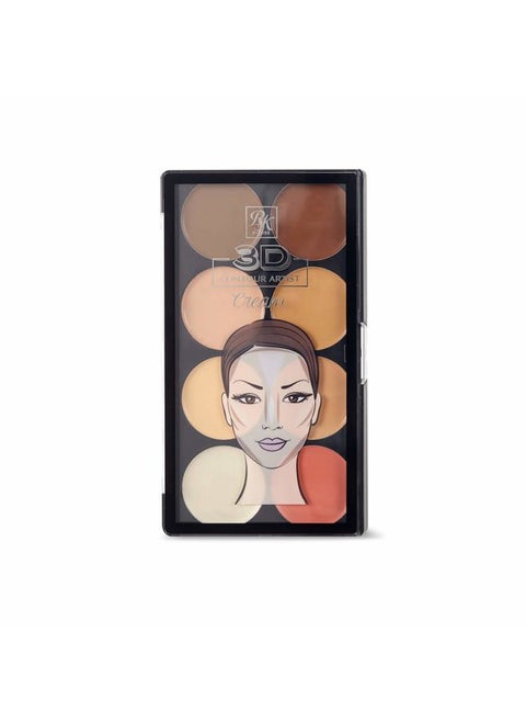 3D Face Creator Cream Foundation & Concealer, 12 Hours Long Lasting, Medium to Full Coverage, Non-Greasy, Ideal for Makeup & Contour Palette (Light)