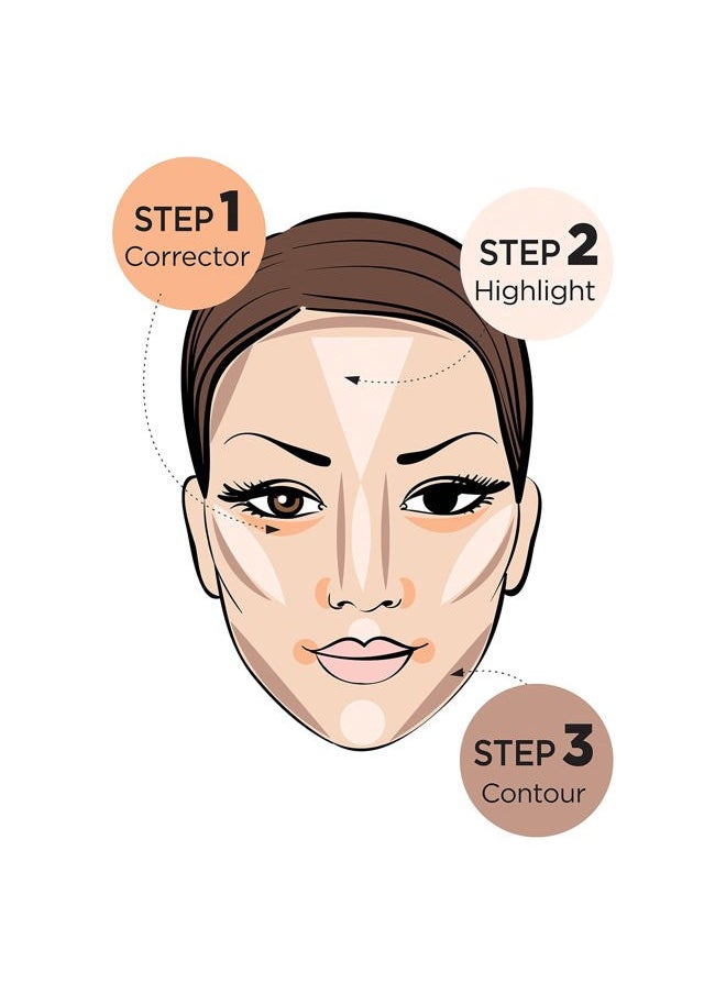 Ruby Kisses - 3D Face Creator Cream Foundation & Concealer, 12 Hours Long Lasting, Medium to Full Coverage, Non-Greasy, Ideal for Makeup & Contour Palette (Light) - Image 1