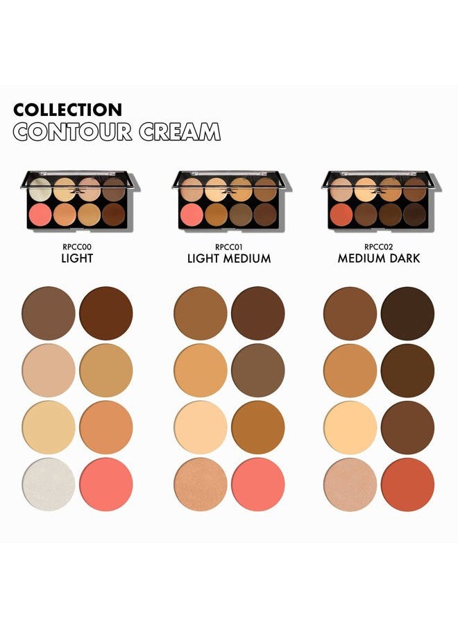 Ruby Kisses - 3D Face Creator Cream Foundation & Concealer, 12 Hours Long Lasting, Medium to Full Coverage, Non-Greasy, Ideal for Makeup & Contour Palette (Light) - Image 1