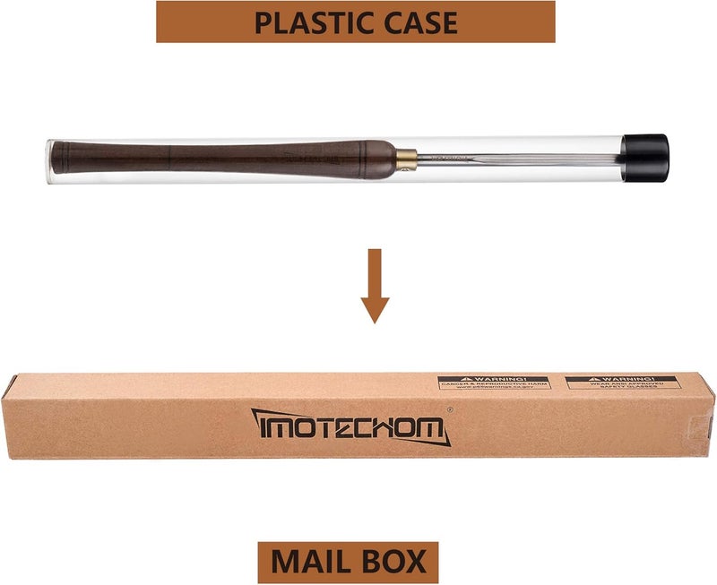 IMOTECHOM 3/8-Inches HSS Bowl Gouge Lathe Chisel Wood Turning Tools with Round Plastic Box and Hanging Bag - Image 5