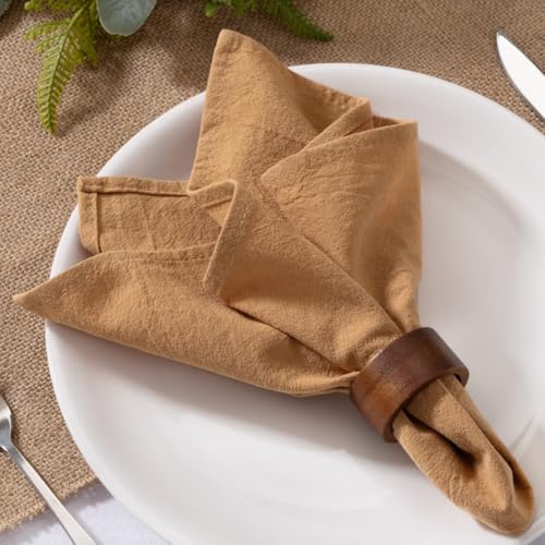 MLMW Caramel Cloth Napkins Set of 6 Cotton Napkins Cloth Bulk Washable Dinner Napkins 1616 for Wedding Party Baby Bridal Shower Birthday Table Decor - Image 3