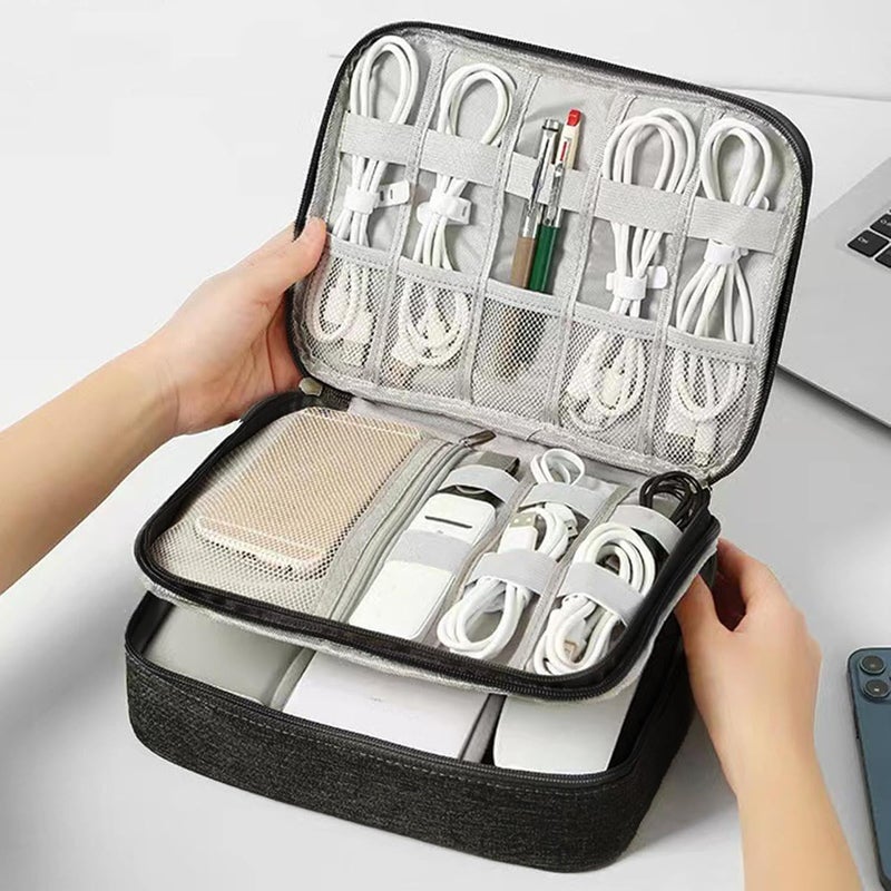 Cable Organizer Travel |cable organizer Bag for Traveling - Large Capacity Bag for cables, Camera, Hard Drives, Batteries, Chargers - Image 3