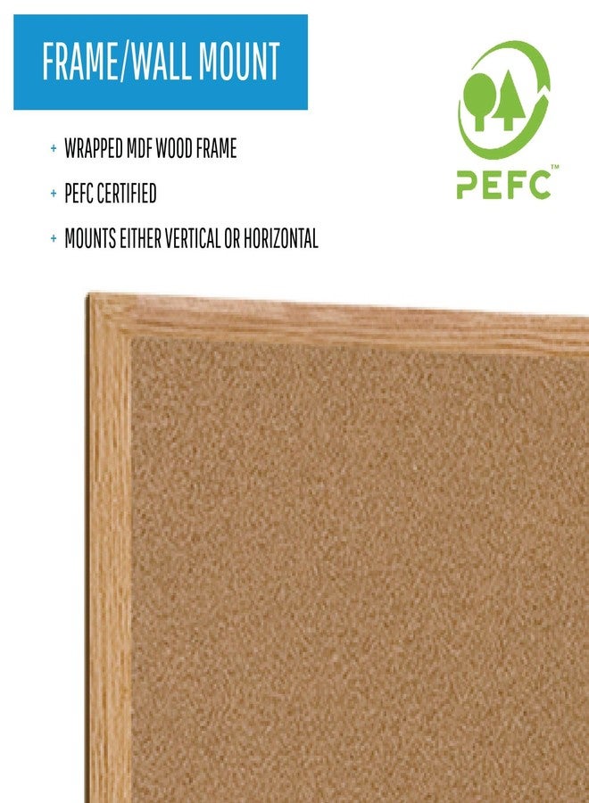 MasterVision Earth Series Self-Healing Cork Bulletin Board, Wall Mounting 100% Recycled Cork Push Pin Board, 24" x 36", Wood Frame - Image 4