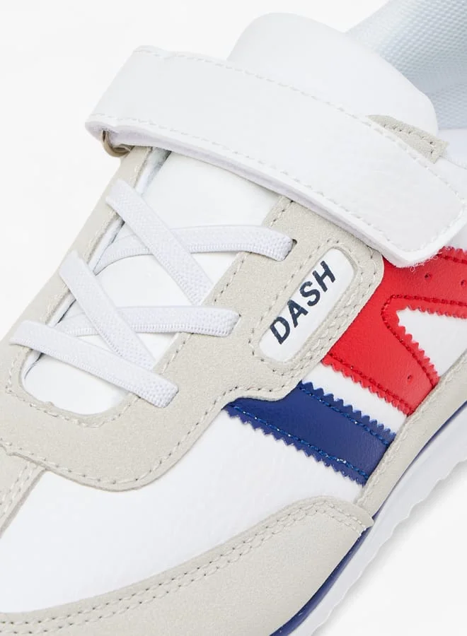Dash Boys Panelled Sneakers with Hook and Loop Closure