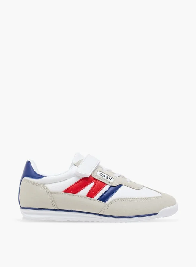 Dash Boys Panelled Sneakers with Hook and Loop Closure