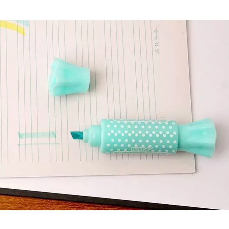 Make a Wish Toffee shape highlighter Quirky Pastel Candy Theme Double Tip Highlighters|Set Of 6 Double Sided Pens Gifts For Stationery Hoarders & Kids|Party Return Gifts For Girls-Assorted - Image 1