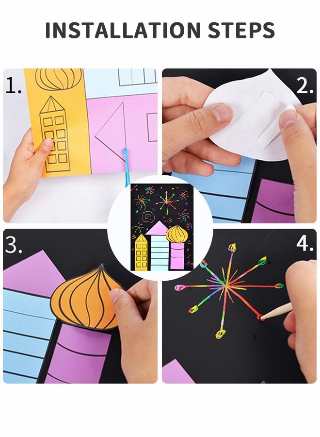 GROIC Arts and Crafts Kits Children's Handmade DIY Toys Fun Toddler Craft Box with 16 Different Patterns Simple Paper Art Activities for Preschool - Image 3