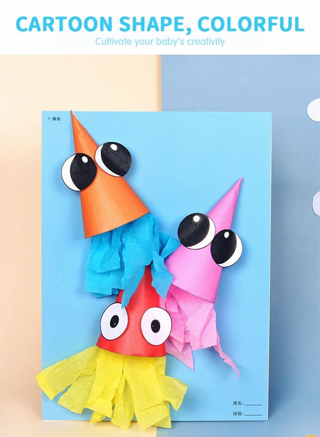 GROIC Arts and Crafts Kits Children's Handmade DIY Toys Fun Toddler Craft Box with 16 Different Patterns Simple Paper Art Activities for Preschool - Image 4