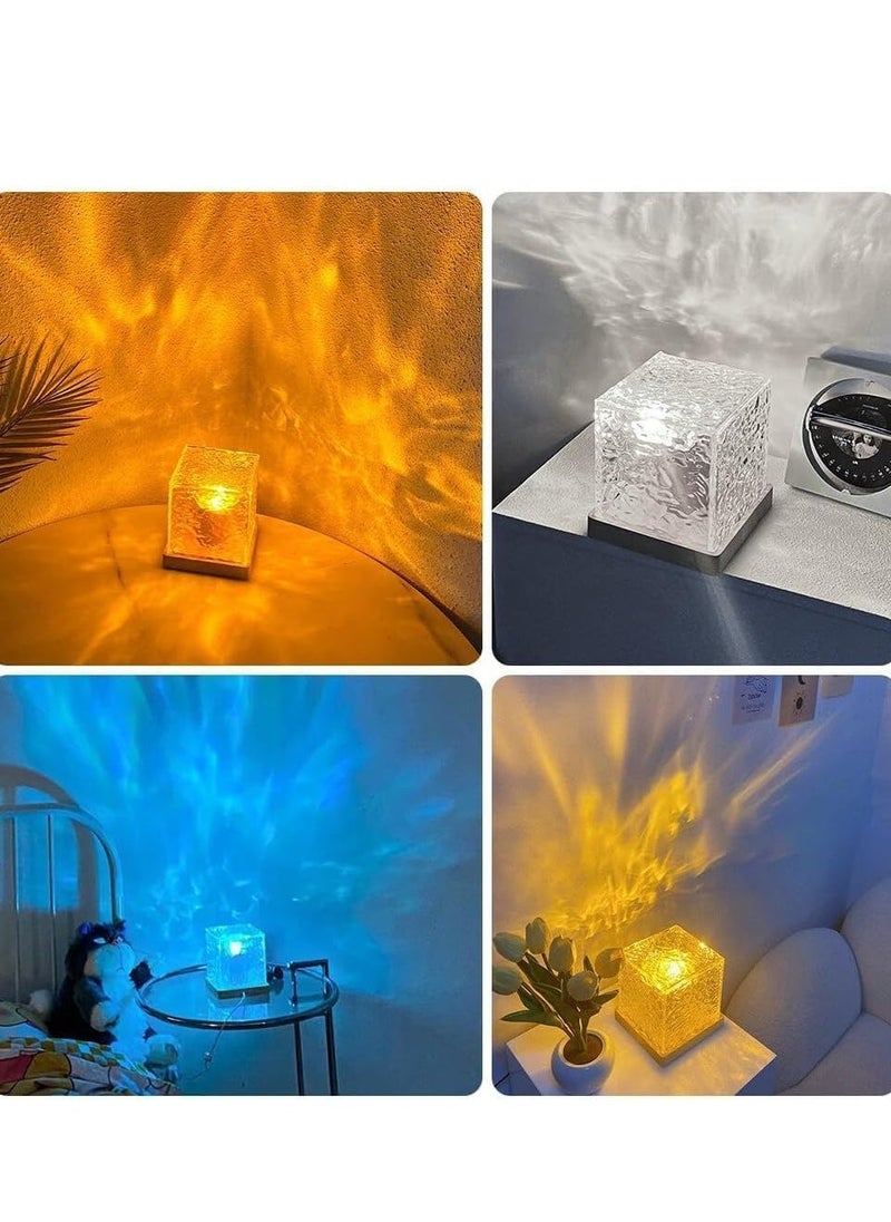 JAJEEK أضواء البروجيكتور أمواج المحيط - ضوء ليلي LED ثلاثي الأبعاد بتأثير أمواج الماء | مصباح طاولة كريستالي لتزيين غرفة النوم | أجواء دافئة، ألوان نابضة | مثالي للاسترخاء والإعدادات الرومانسية - Image 5