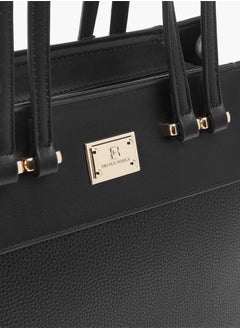 Flora Bella By Shoexpress Womens Monogram Textured Tote Bag With Zip Closure  - Image 4