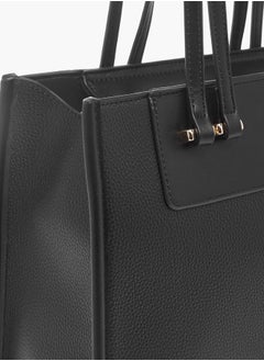 Flora Bella By Shoexpress Womens Monogram Textured Tote Bag With Zip Closure  - Image 5