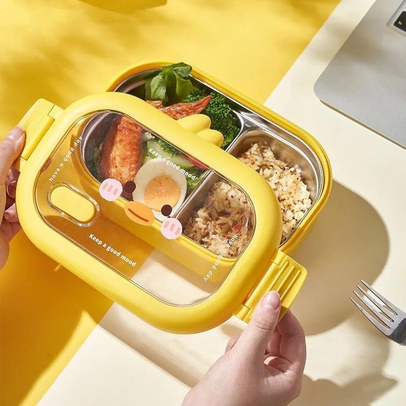 Cute Stainless Steel Bento Lunch Box, School Bento Lunch Box for Kids, Portable Sealed Lunch Contain