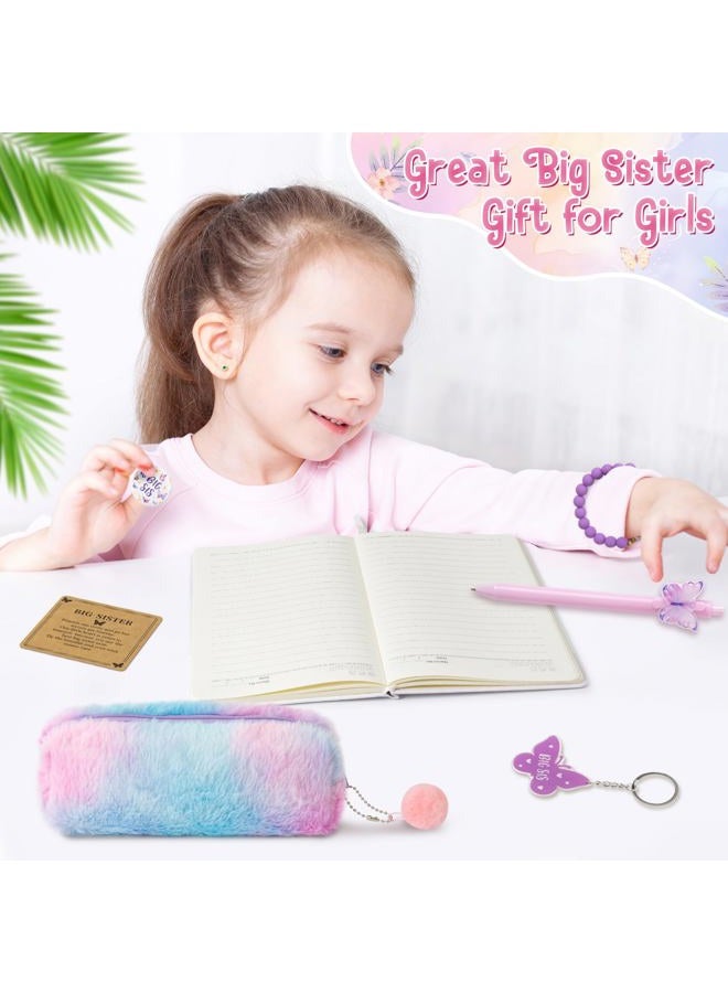 CY2SIDE Butterfly Big Sister Gifts - 7PCS In My Big Sis Era Announcement Set Include Purple Notebook Pen Plush Pouch Keychain and Greeting Card Idea Birthday Gifts for Teen Girls - Image 5