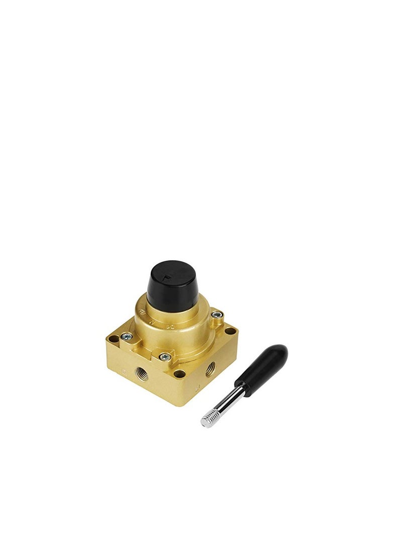 Excefore Rotary Lever Hand Valve, Pneumatic Rotary Lever Hand Control Valve, Hv-02 Pt 1/4" Port Air Flow Control 3/8 3 Position 4 Way Air Flow Control, Hand Lever Valve 1.5-8Kgf/Cm² - Image 2