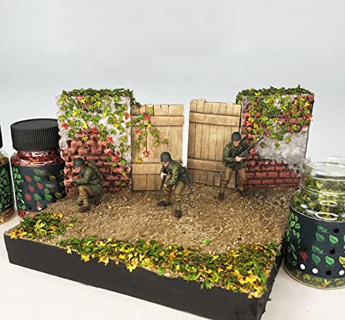 Warmtree Realistic Miniature Leaves Simulation Leaves for DIY Mini Model Railway Fairy Garden Architecture Diorama Scenery Landscape Layout Christmas Thanksgiving Village Accessories, Pack of 4 - Image 4