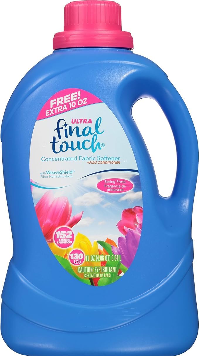 Final Touch Spring Fresh Ultra Liquid Fabric Softener with WeaveShield Fabric Care Technology by Final Touch | Fabric Softener + Conditioner | Concentrated Formula | Works in All Standard & HE Washing Machines - Image 1