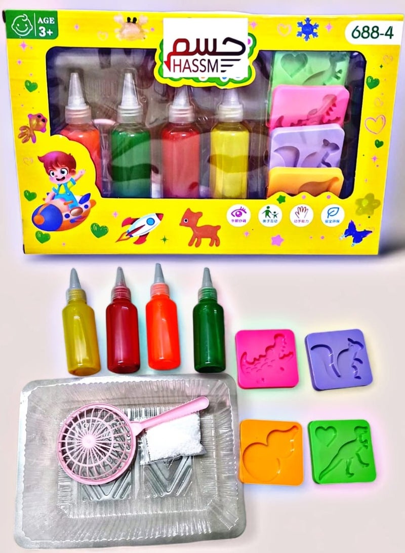 حسم مجموعة حيوانات مائية سحرية ثلاثية الابعاد من الجل السحري يمكنك صنعها بنفسك، قوالب مخلوقات بحرية ملونة، هدايا للاولاد والبنات - Image 1