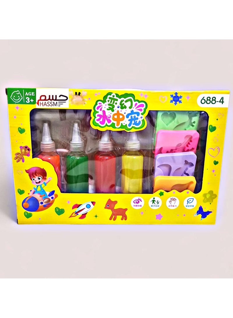 حسم مجموعة حيوانات مائية سحرية ثلاثية الابعاد من الجل السحري يمكنك صنعها بنفسك، قوالب مخلوقات بحرية ملونة، هدايا للاولاد والبنات - Image 2