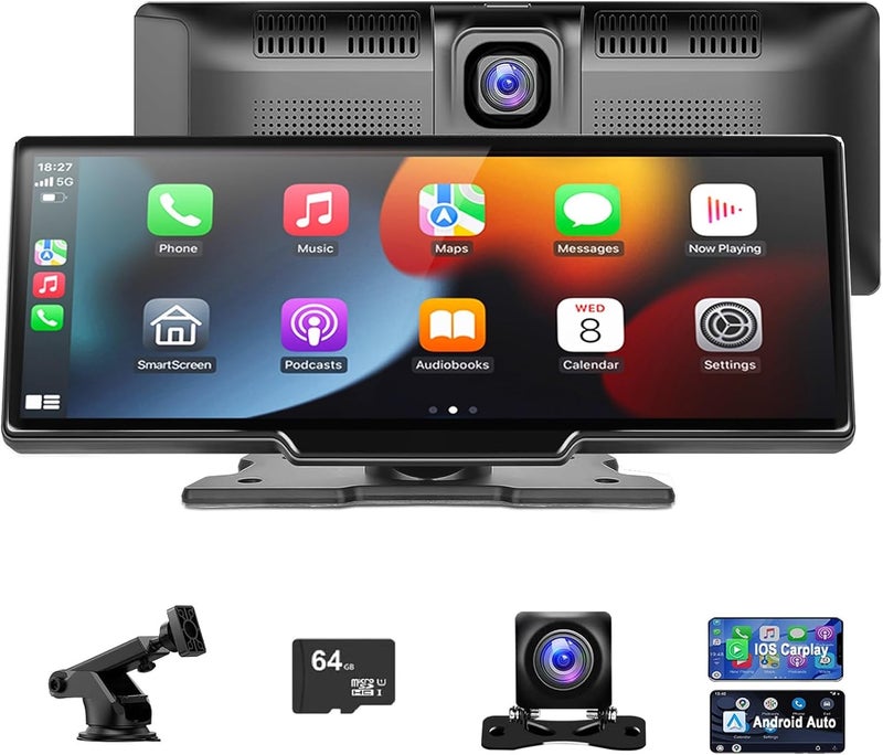 MOXYOY 10.26 Inch Car Radio with Bluetooth, 4K Front Camera, and 1080p Reversing Camera - Image 1