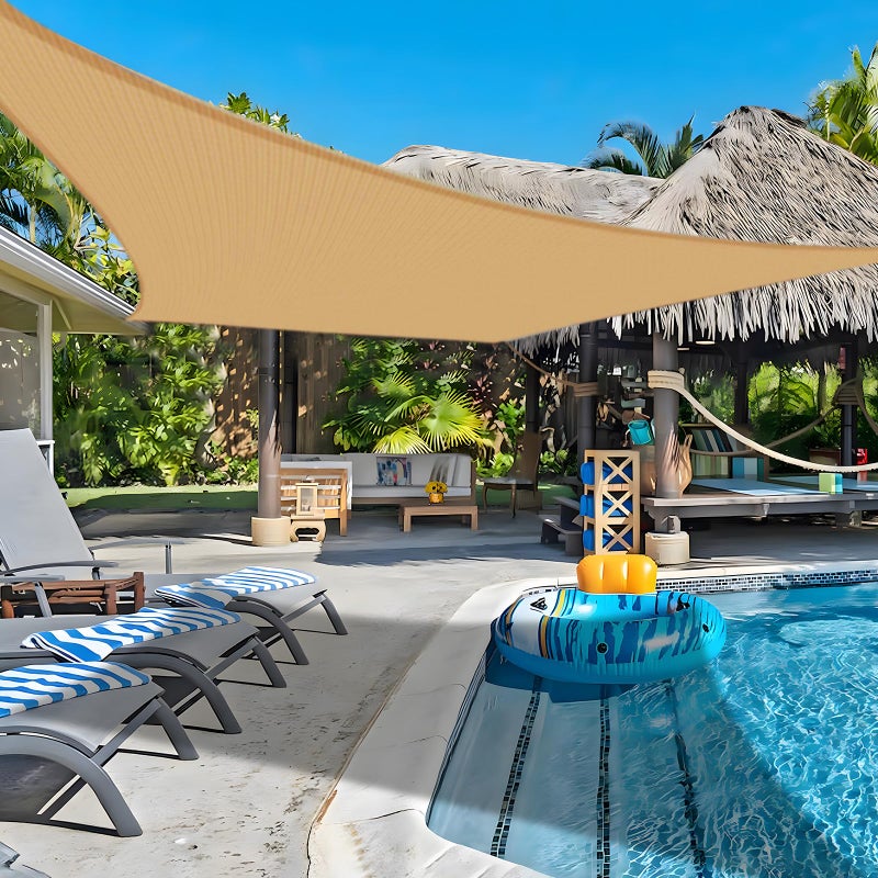 COOLBOYS 16'x 20' Sun Shade Sail Sand Rectangle UV Block Outdoor Shade Canopy Sunshade for Patio Lawn Garden Carport Backyard Deck Pergola - Image 1