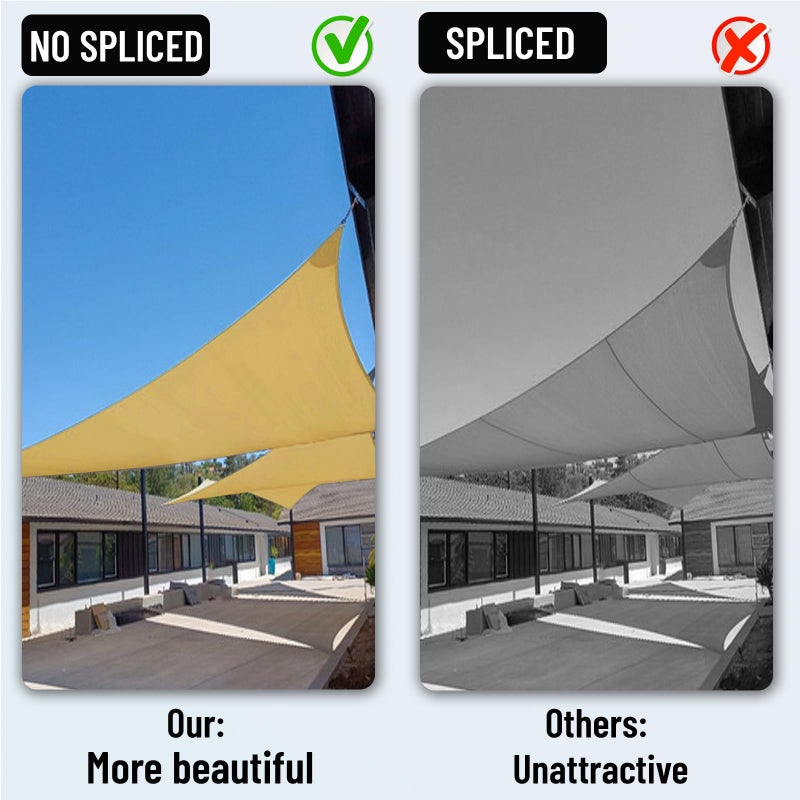 COOLBOYS 16'x 20' Sun Shade Sail Sand Rectangle UV Block Outdoor Shade Canopy Sunshade for Patio Lawn Garden Carport Backyard Deck Pergola - Image 5