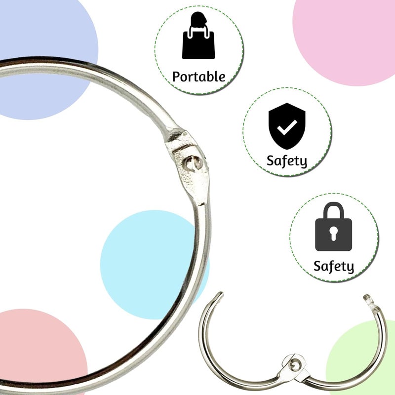 OWLKELA 2 Inch 50 Pack Loose Leaf Binder Rings, Nickel Plated Steel Binder Rings, Keychain Key Rings, Metal Rings For Index Cards, Book Ring, Ideal For School, Home, Or Office - Image 3