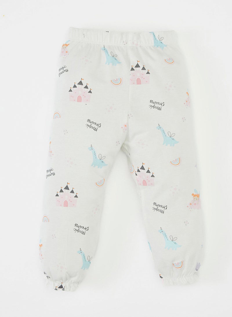 DeFacto Printed Long Sleeve Top And Bottom Cotton Pajama Set - Image 3