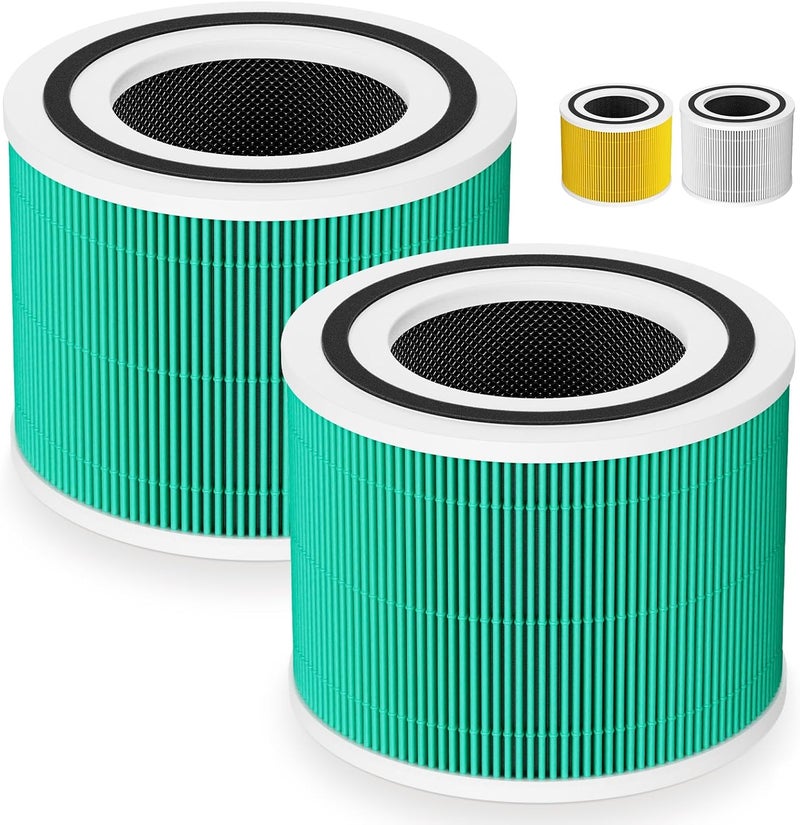 LUFFYLIVE Core 300 Replacement Filt-er Compatible with LEVOIT Core 300 Core 300S Air Purifi-er, 3 in 1 True HEPA Toxin Absorber Core 300-RF-TX Filt-er Replacement (2 Pack) - Image 1