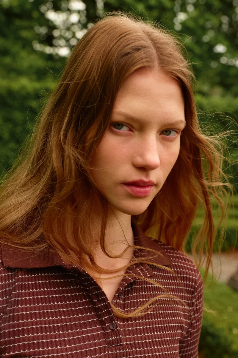 H&M Pleated denim skirt