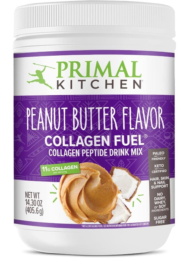 Primal Kitchen مشروب مزيج كولاجين بنكهة زبدة الفول السوداني من برايمال كيتشن®، ببتيدات الكولاجين، بدون منتجات الألبان، 14.3 أونصة - Image 1