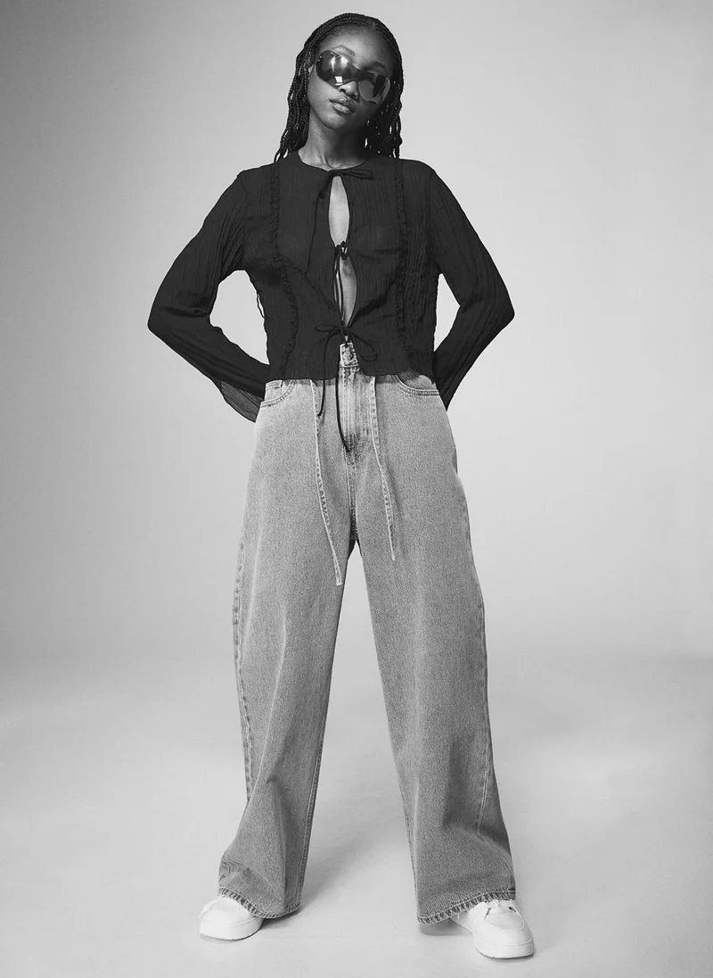 H&M Frill Tie Front Top