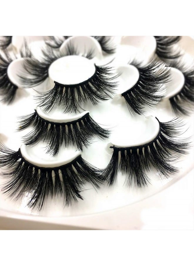 DAODER Lashes False Eyelashes 20MM Dramatic Look Faux Mink Wispy Long Fake Eye Lashes Pack for Women Daily Makeup 7 Pairs (6D 25mm Lashes)  - Image 5