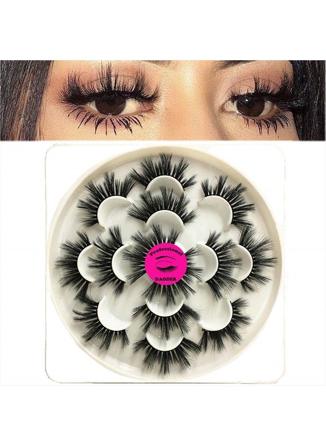 DAODER Lashes False Eyelashes 20MM Dramatic Look Faux Mink Wispy Long Fake Eye Lashes Pack for Women Daily Makeup 7 Pairs (6D 25mm Lashes)  - Image 4