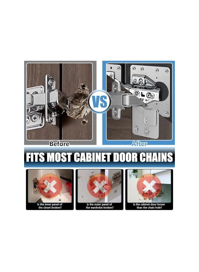 S-TOP Cabinet Hinge Repair Plate, 12 Pcs Stainless Steel Hinge Repair Brackets, Hinge Fixing Plate for Kitchen Cabinets, Wardrobes, TV Cabinets (Silver/12 Pcs) - Image 3