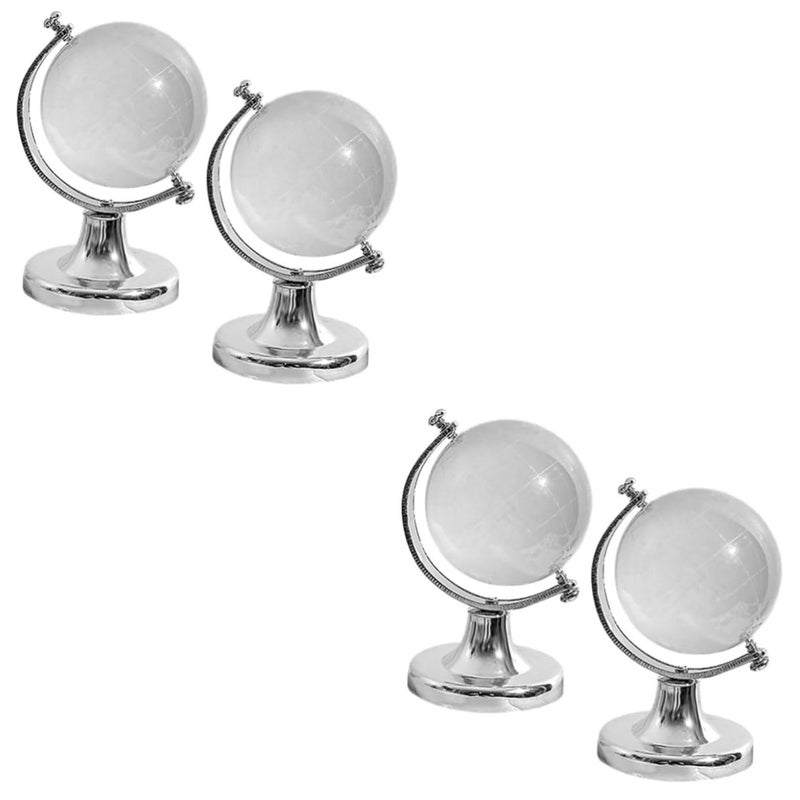 Rotating Crystal Globe Earth Map Desktop Decor for Home Office Study - Image 2
