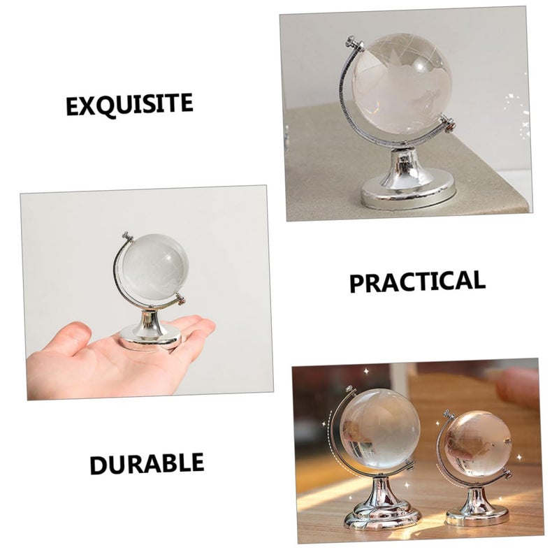 Rotating Crystal Globe Earth Map Desktop Decor for Home Office Study - Image 5
