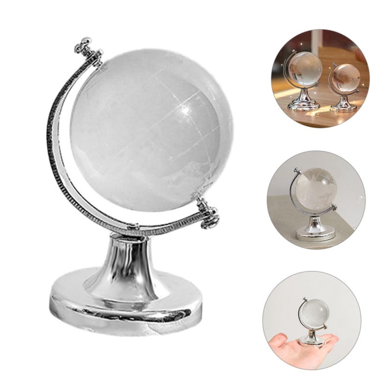 Rotating Crystal Globe Earth Map Desktop Decor for Home Office Study - Image 4