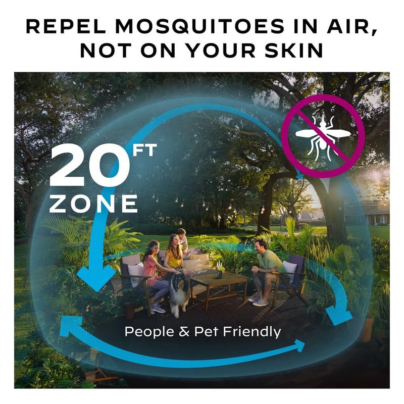 Thermacell Patio Shield E55 Mosquito Repellent E-Series Rechargeable Repeller; 20' Mosquito Protection Zone; Includes 12-Hour Repellent Refill; No Spray, Flame or Scent; Bug Spray Alternative - Image 2