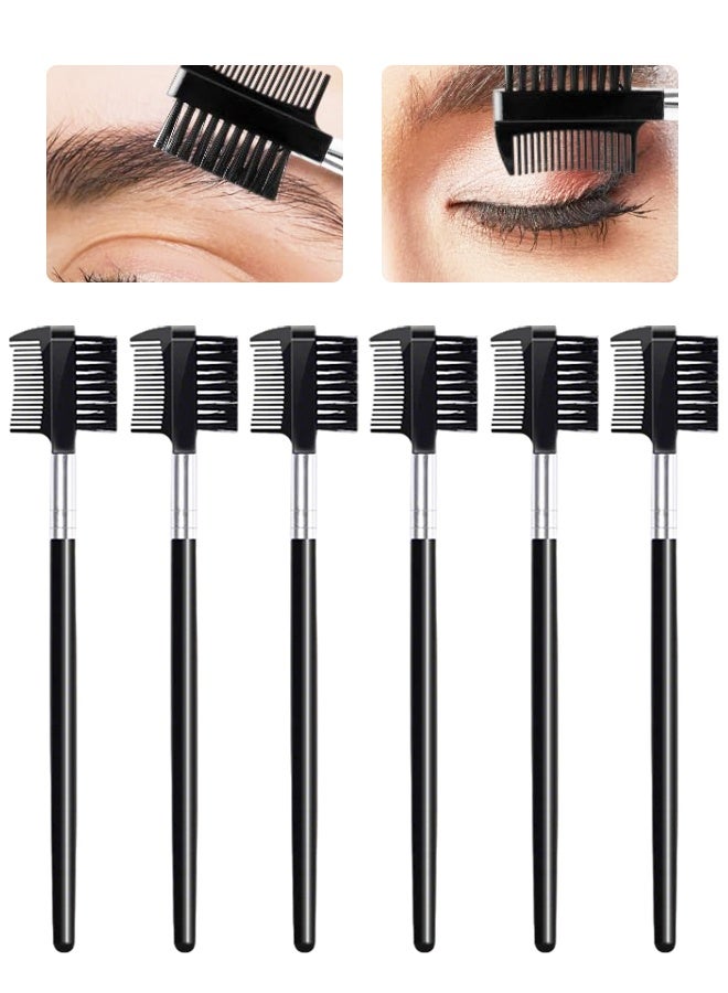 6PCS Eyebrow Brush and Comb, Portable Spoolie Brush for Eyelash Extension Makeup - Image 1