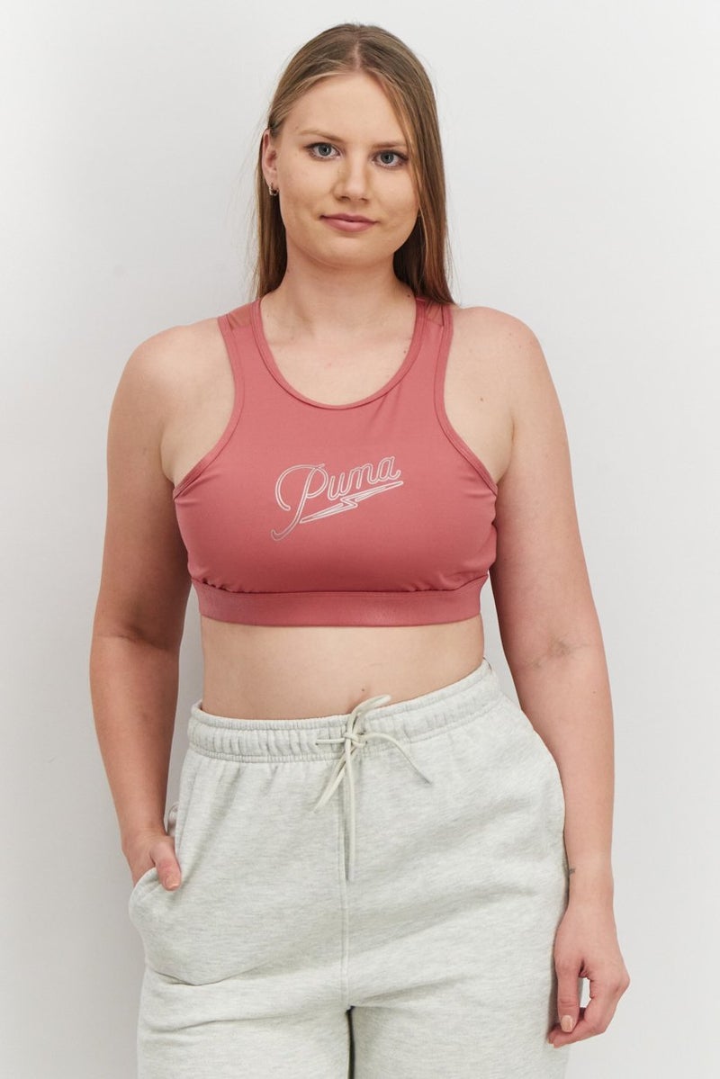 PUMA Women Sportswear Fit Sleeveless Training Sports Bra, Mauve Wood - Image 1
