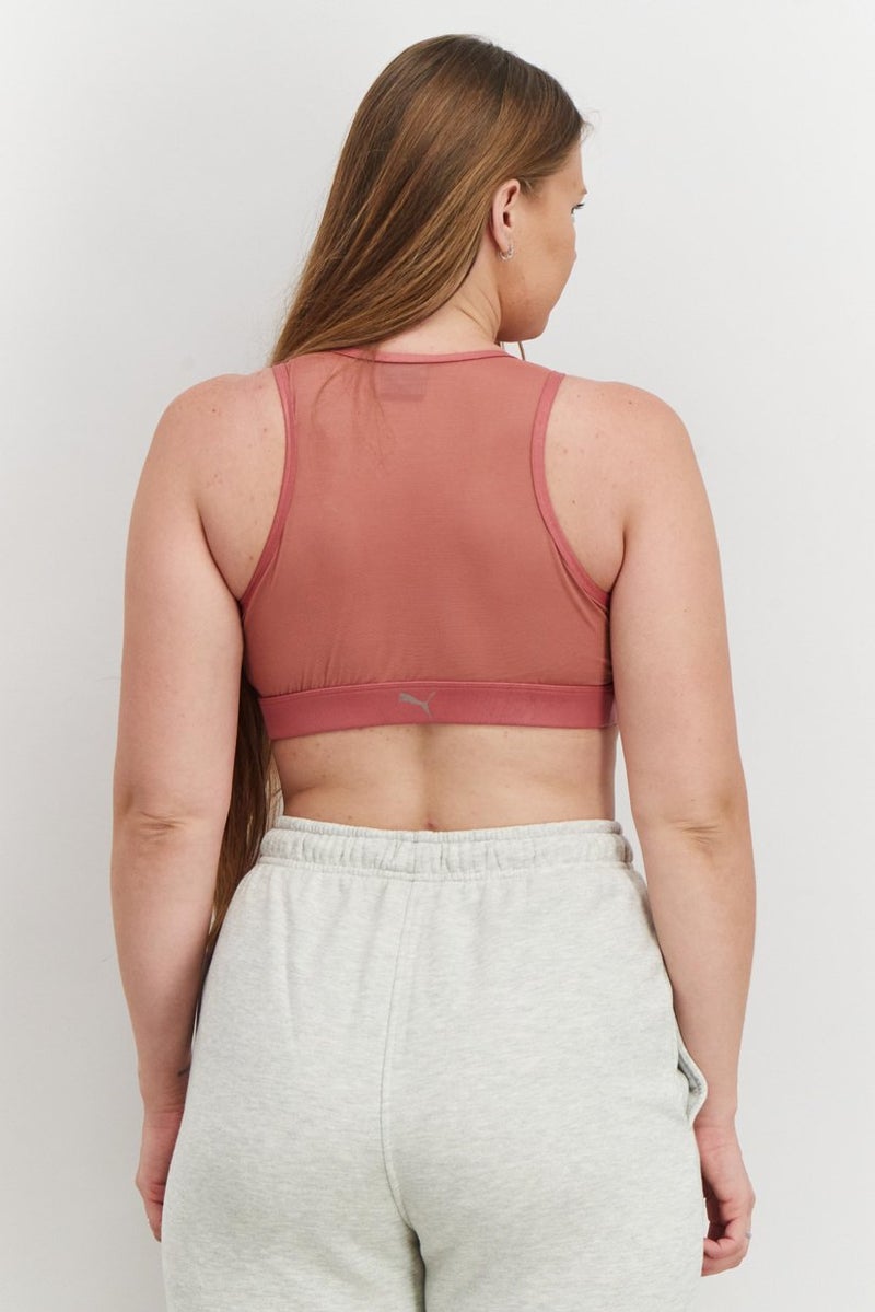 PUMA Women Sportswear Fit Sleeveless Training Sports Bra, Mauve Wood - Image 3